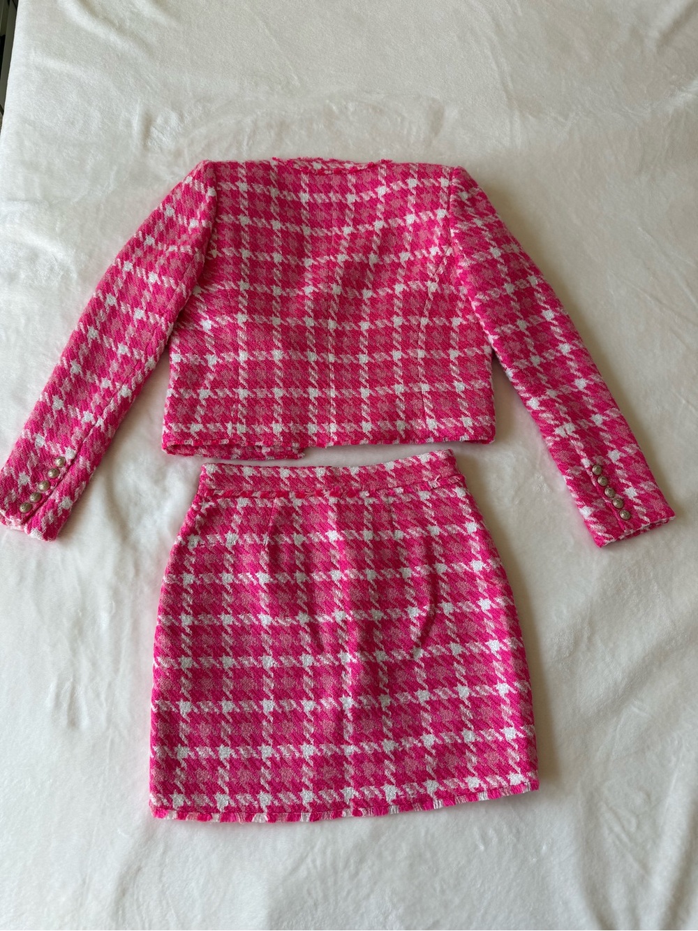 Pink Tweed Jacket and Skirt Set - Picture 4 of 7